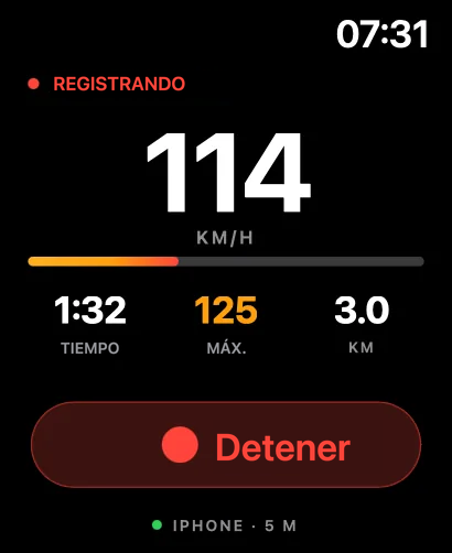 Apple Watch durante el registro