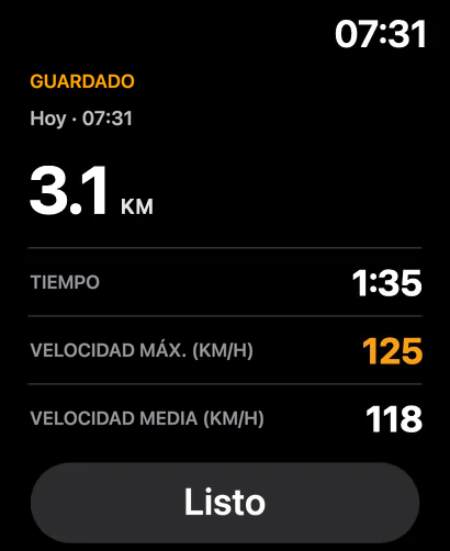 Apple Watch después de guardar