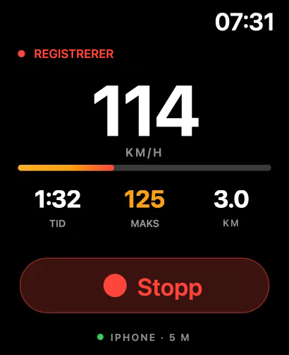 Apple Watch under opptak