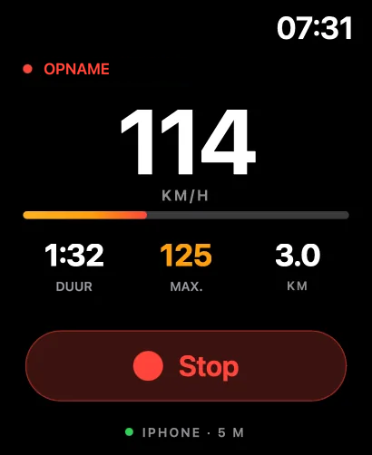 Apple Watch tijdens de registratie