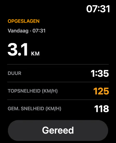 Apple Watch na het opslaan