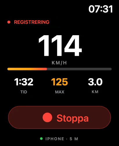 Apple Watch under inspelning