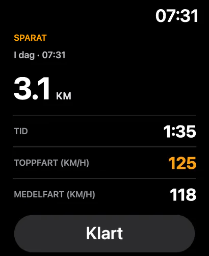 Apple Watch efter sparandet